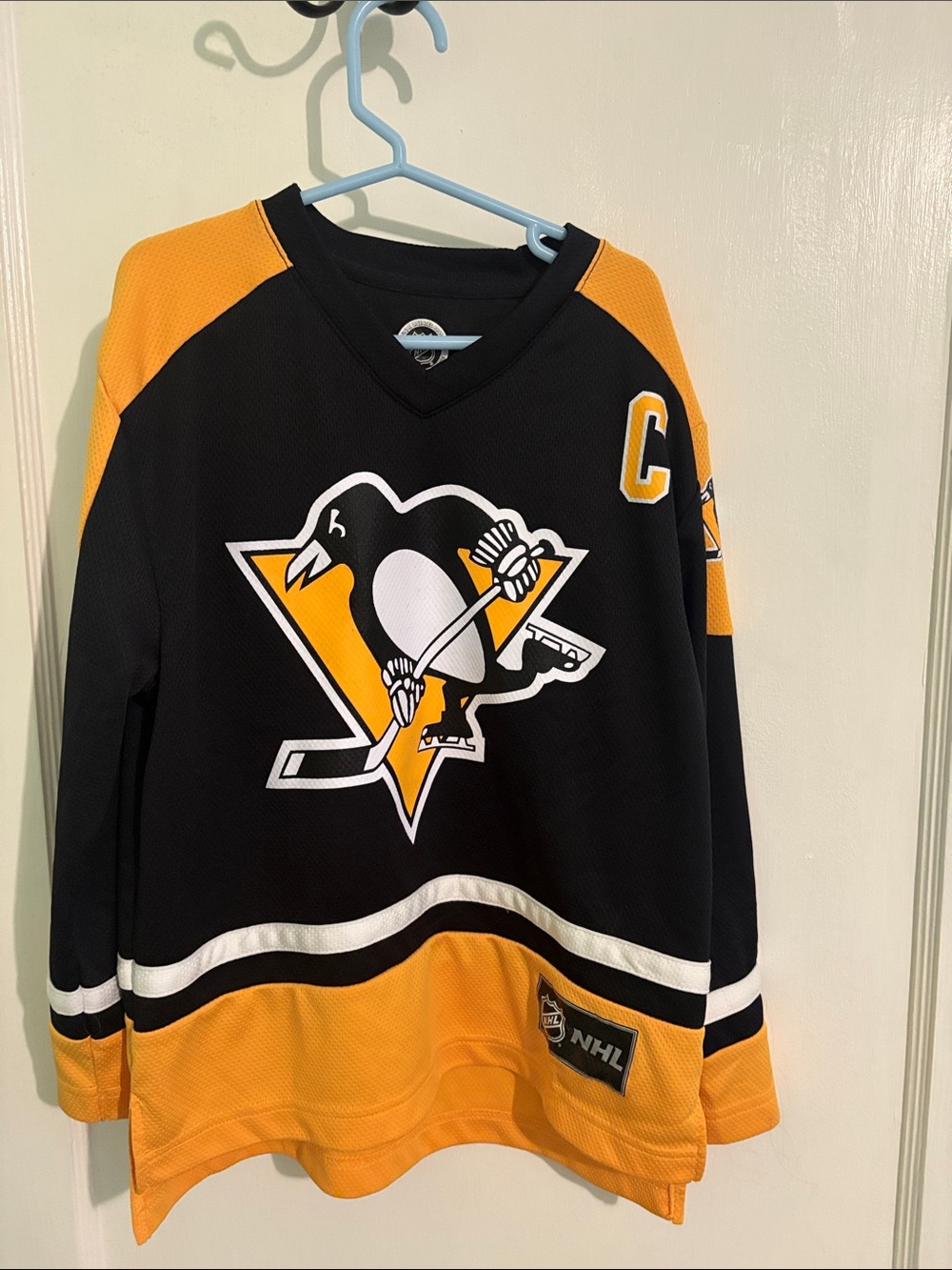 NHL Pittsburgh Penguins Black and Gold Kids Hockey Jersey